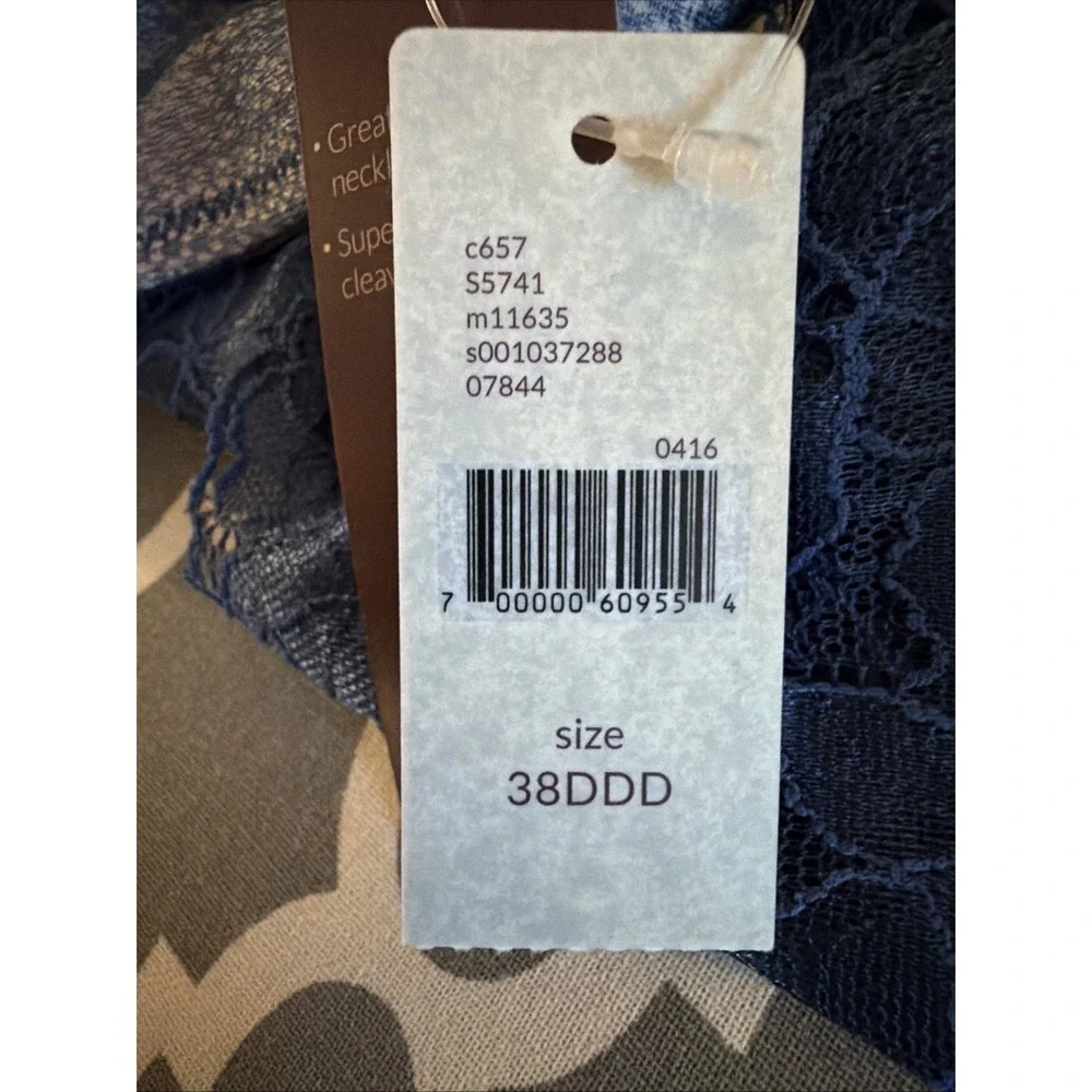 Cacique New Matching set Bra 38DDD and 14/16 Pantie Blue Lace
